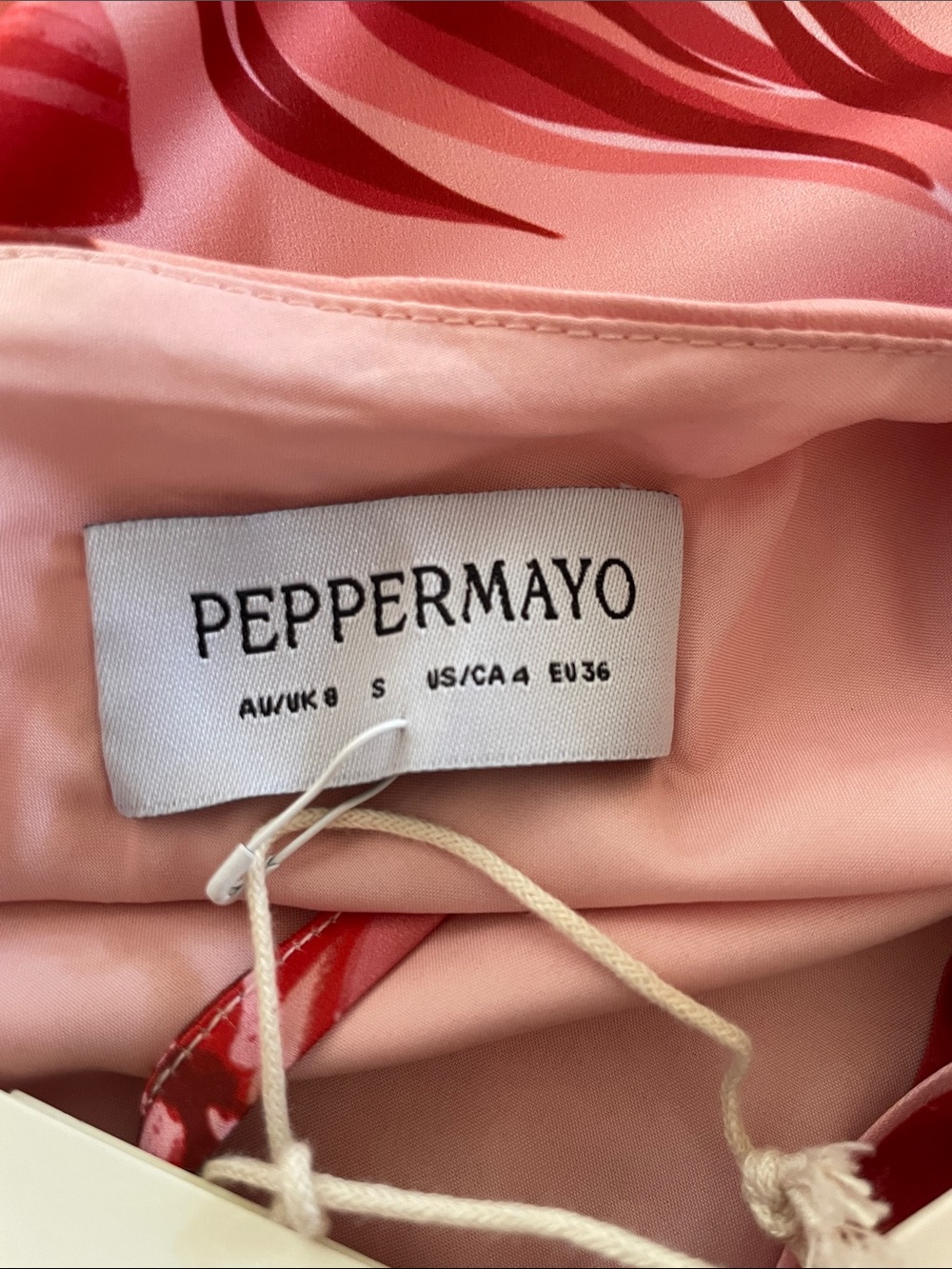 Peppermayo Pink & Red Floral Satin Maxi Dress - Picture 3 of 6